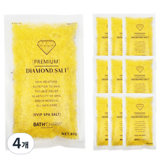 바스참 다이아몬드 솔트 입욕제 레몬, 800g, 4개