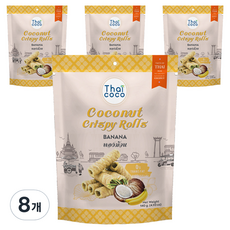 thaicoco 椰子捲心酥 香蕉口味, 8包, 140g