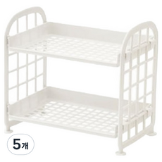 팝마인즈 미니 선반 2단, 화이트, 5개