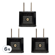 Home Planet 韓國製造 220V轉110V 螺絲型旅行用轉接插頭, 黑色, 43mm, 6個