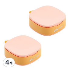Hanbyeolnara 便攜式藥丸收納盒 黃色 粉色, 4個