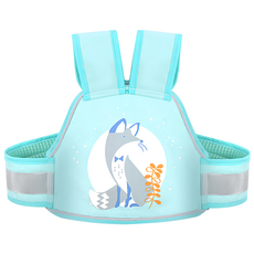 YUNMI 兒童機車前後兩用安全帶 夜間反光條設計, 1個, 綠色狐狸