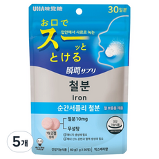 유하미카쿠토 순간서플리 철분 츄어블 사탕 60g, 5개, 60정