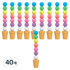 朝鮮文具花盆積木色鉛筆, 40個, 7色