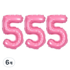 JOYPARTY 數字鋁箔氣球 大, 粉紅色 5, 6個
