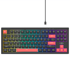 FOXXRAY 狐鐳 鬼焰TKL極致靜音電競鍵盤, 製造商軸, 黑紅色, FXR-BKL-S96
