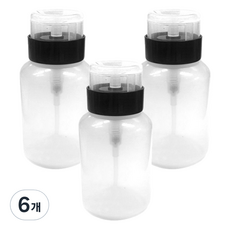 나도미인 리무버 푸쉬 스킨토너 팩용 용기 200ml, 6개, 투명