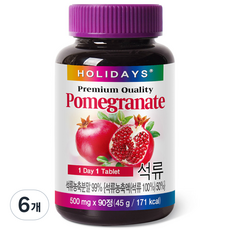 홀리데이즈 프리미엄 석류 타블렛 90정, 45g, 6개