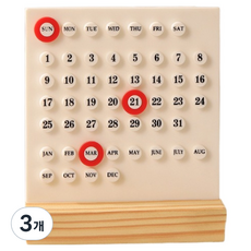 Pick&Home 高級書桌萬年曆圓形日曆, 3個, 白色