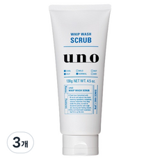 uno 男士清涼磨砂泡沫洗面乳, 130g, 3條