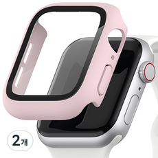 신지모루 9H 풀커버 일체형 SF코팅 케이스, 핑크 샌드, 2개