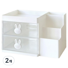 EUMES 桌面美學多功能文具收納盒, 白色, 2個
