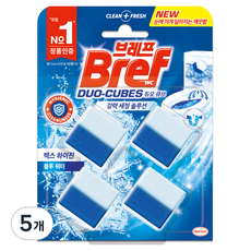 브레프 듀오큐브 맥스 하이진 변기세정제 4p, 200g, 5개