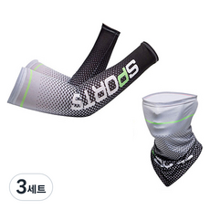 FOBIELLA 스포츠 쿨링 쿨토시 + 멀티스카프 세트, 그레이, 3세트