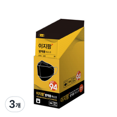 ezPharm 제이피씨 접이식 황사 미세먼지 방역용 마스크 검정 중형 KF94, 3개, 30개입