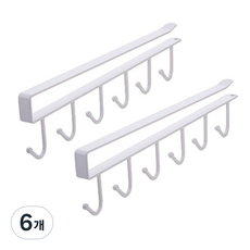 簡約現代多功能廚房工具掛架, 白色, 6個