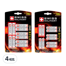 SWISS MILITARY 鹼性AA電池 10入 + AAA電池 10入組合, 4套
