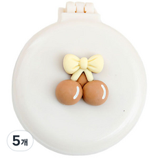 Rosae 馬卡龍小熊與兔子氣墊鏡梳, 櫻桃白色, 5個