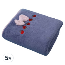 원이네 코랄 리본 바스타월 320g 벨벳, 블루, 5개