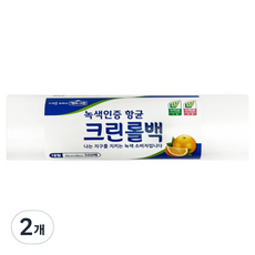 애드그린 녹색인증 위생 크린롤백 대형 30cm x 40 cm, 대(L), 500개입, 2개