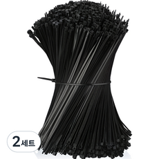 TyrannoTie 束線帶 1000入, 黑色, 2套