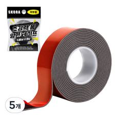 Skora 超強力泡棉雙面膠帶 戶外用 灰色 1.9cm x 2m, 5個