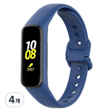 루아러블 갤럭시 핏2 시계줄 베이직 스포츠 밴드 실리콘 스트랩, 네이비, 4개