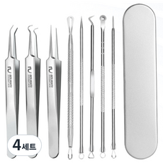 피니어스 스테인리스 블랙헤드 핀셋 8종 세트 A타입, 4세트