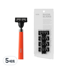 Block Razor Night Orange + 6 個剃須刀片 4 件套, 5組