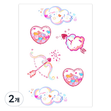 gelluna 可愛插畫彩色身體轉印紋身貼紙, T174, 2個