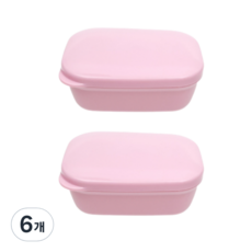쓰리썬 휴대용 사각 비누케이스, 핑크, 6개