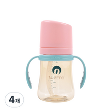 릴팡 티어제로 슈퍼소프트 양손 PPSU 빨대컵, 200ml, 4개, 샤인핑크