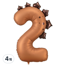 파티데코 공룡 숫자 은박풍선 2 92cm, 혼합색상, 4개