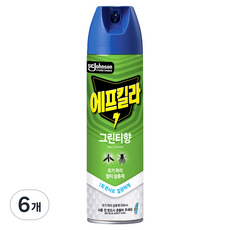 에프킬라 모기약 에어로졸 그린티향, 6개, 500ml