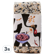 origin 源天然 彩纖米, 白米/糙米/紫糯米, 600g, CNS二等米, 3包