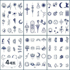 芬尼西樂 小指紋身貼紙 96款套組, D款, 4套