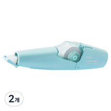 델리 LONGREEN 펜타입 수정테이프 5mm x 6m, 블루, 2개