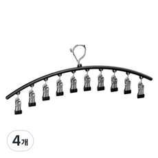 리빙고메 다용도 스텐 양말 집게 건조대, 블랙, 4개