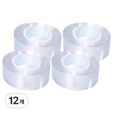 Clear-pick 超強力透明凝膠矽膠雙面膠帶 30mm x 5m, 12個, 透明