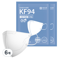 리벤스 에버퓨어 새부리형 KF94 황사 방역 마스크 소형 KF94, 5개입, 6개, 화이트