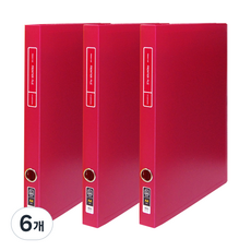 마이다스 위즈오피스 프론 D링바인더 3공 2cm, 레드, 6개