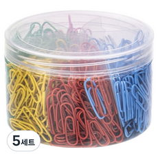 코히모 사무용 페이퍼 6컬러 클립 28mm 세트 5W0008, 600개입, 5세트