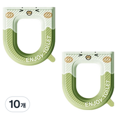 블럭마트 욕실 ENJOY TOILET 사계절 변기시트, 그린, 10개