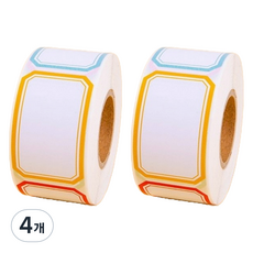 JF COMPANY 彩虹捲式素面標籤姓名貼紙, 320入, 綜合色, 4個