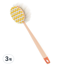 日常大師 沐浴球 + 搓澡潔淨身體刷, 1入, 粉紅色, 3個