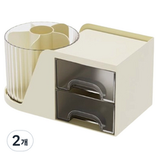 골드팡 旋轉收納桌面整理筆筒, GP奶油色, 2個