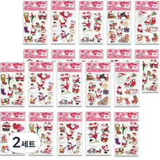 Yeongwon 500聖誕貼紙18款 + 隨機發送貼紙2款 B套組, 混合色, 2套