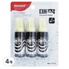 monAmi 瓶裝麥克筆 黑色3入, 4個, 黑色