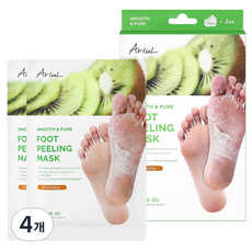 아리얼 스무스 앤 퓨어 엑스폴레이팅 키위 풋 필링 마스크, 68g, 4개, 2개입