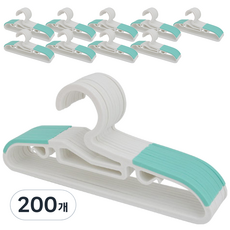 幼兒用防滑衣架, 白色薄荷綠, 200個